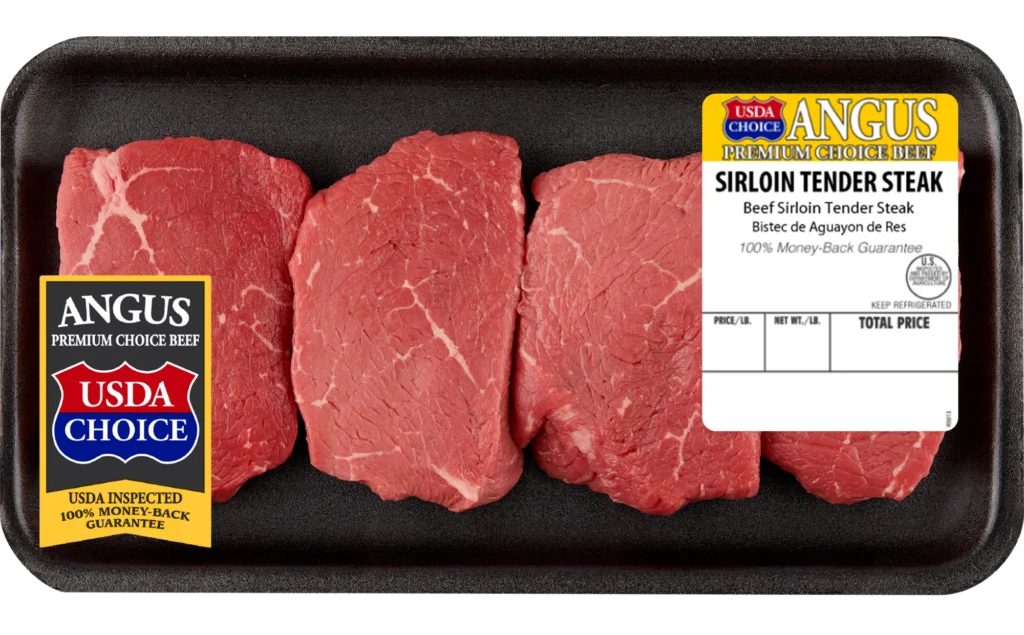 Beef Choice Angus Sirloin Tender Steak, 0.6 - 1.62 lb Tray - Walmart