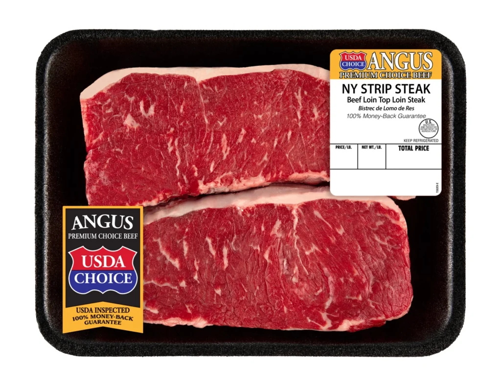 New York Strip Steak, Choice Angus Beef, 2 per Tray, 1.25 - 1.90 lb - Walmart